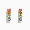 BH Multi Watercolors 14K Gold Multi Sapphire and Diamond Earrings, 2.48 TCW | Earrings