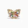 Effy Jewelry Watercolors 14K Gold Multi Sapphire Diamond Butterfly Ring, 2.62 TCW | Rings