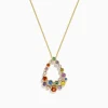 BH Multi Watercolors 14K Gold Multi Sapphire and Diamond Pendant, 1.47 TCW | Necklaces & Pendants