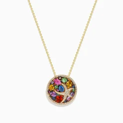 BH Multi Watercolors 14K Gold Multi Sapphire and Diamond Starfish Pendant | Necklaces & Pendants