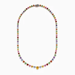 Effy Jewelry Watercolors 14K Gold Multi Sapphire and Diamond Necklace | Necklaces & Pendants