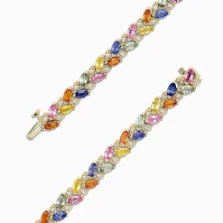 Effy Jewelry Watercolors 14K Gold Multi Sapphire u0026 Diamond Bracelet, 11.09 TCW | Bracelets