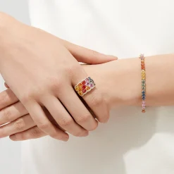 Effy Jewelry Watercolors 14K Gold Multi Sapphire u0026 Diamond Tennis Bracelet, 9.73 TW | Bracelets