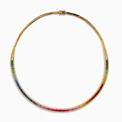 Effy Jewelry Watercolors 14K Gold Multi Sapphire u0026 Diamond Necklace, 11.21 TCW | Necklaces & Pendants