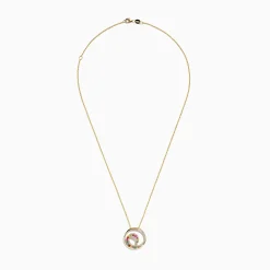 BH Multi Watercolors 14K Gold Multi Sapphire and Diamond Wave Pendant, 0.85 TCW | Necklaces & Pendants