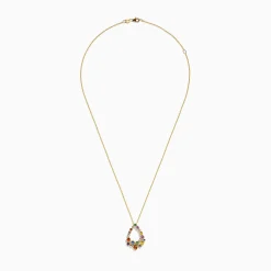 BH Multi Watercolors 14K Gold Multi Sapphire and Diamond Pendant, 1.47 TCW | Necklaces & Pendants