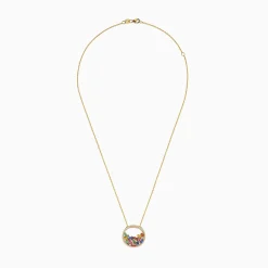 BH Multi Watercolors 14K Gold Multi Sapphire and Diamond Pendant, 1.65 TCW | Necklaces & Pendants