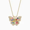 Effy Jewelry Watercolors 14K Gold Sapphire u0026 Diamond Butterfly Pendant, 2.34 TCW | Necklaces & Pendants