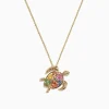 Effy Jewelry Watercolors 14K Gold Sapphire u0026 Diamond Turtle Pendant, 0.99 TCW | Necklaces & Pendants