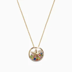 Effy Jewelry Watercolors 14K Gold Sapphire u0026 Diamond Starfish Pendant, 0.53 TCW | Necklaces & Pendants