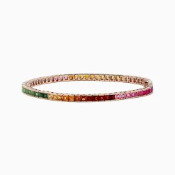Effy Jewelry Watercolors 14K Rose Gold Multi Sapphire Bracelet | Bracelets