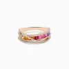 Effy Jewelry Watercolors 14K Rose Gold Multi Color Sapphire and Diamond Band Ring | Rings