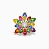 Effy Jewelry Watercolors 14K Two-Tone Multi Sapphire Moving Petals Flower Ring | Rings