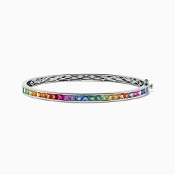 Effy Jewelry Watercolors 14K White Gold Multi Sapphire Bangle | Bracelets