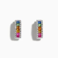 Effy Jewelry Watercolors 14K White Gold Sapphire u0026 Diamond Earrings, 1.76 TCW | Earrings