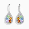 Effy Jewelry Watercolors 14K White Gold Multi Sapphire and Diamond Earrings | Earrings