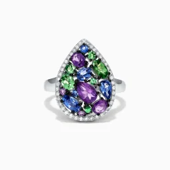 Effy Jewelry Watercolors 14K White Gold Multi Gemstone and Diamond Ring, 2.45 TCW | Rings