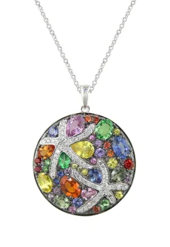 Effy Jewelry Watercolors 14K White Gold Multi Sapphire u0026 Diamond Pendant, 5.71 TCW | Necklaces & Pendants