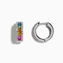 Effy Jewelry Watercolors 14K White Gold Sapphire u0026 Diamond Earrings, 1.76 TCW | Earrings