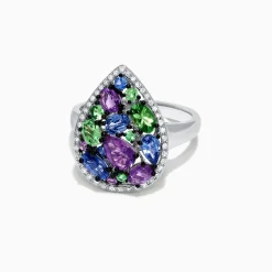 Effy Jewelry Watercolors 14K White Gold Multi Gemstone and Diamond Ring, 2.45 TCW | Rings