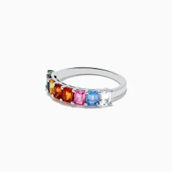 Effy Jewelry Watercolors 14K White Gold Multi Sapphire Ring | Rings