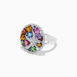 Effy Jewelry Watercolors 14K White Gold Diamond and Multi Sapphire Ring | Rings