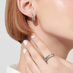 Effy Jewelry Watercolors 14K White Gold Sapphire u0026 Diamond Earrings, 1.76 TCW | Earrings