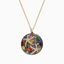Effy Jewelry Watercolors 14K Yellow Gold Multi Sapphire u0026 Diamond Pendant, 5.71 TCW | Necklaces & Pendants
