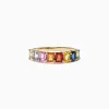 Effy Jewelry Watercolors 14K Yellow Gold Multi-Sapphire Band Ring, 2.06 TCW | Rings