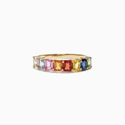 Effy Jewelry Watercolors 14K Yellow Gold Multi-Sapphire Band Ring, 2.06 TCW | Rings