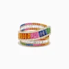 BH Multi Watercolors 14K Yellow Gold Multi Sapphire Crossover Ring | Rings