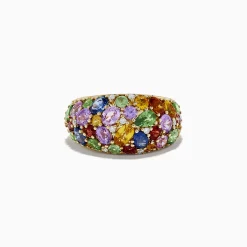 Effy Jewelry Watercolors 14K Yellow Gold Multi Sapphire and Diamond Ring | Rings