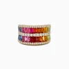 Effy Jewelry Watercolors 14K Yellow Gold Multi Sapphire and Diamond Ring | Rings