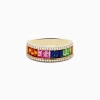 Effy Jewelry Watercolors 14K Yellow Gold Multi Sapphire and Diamond Ring | Rings