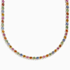 Effy Jewelry Watercolors 14K Yellow Gold Multi Sapphire and Diamond Necklace | Necklaces & Pendants