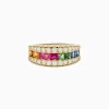Effy Jewelry Watercolors 14K Yellow Gold Multi Color Sapphire and Diamond Ring | Rings