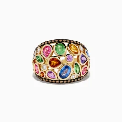 Effy Jewelry Watercolors 14K Yellow Gold Multi Sapphire and Diamond Ring | Rings