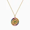 Effy Jewelry Watercolors 14K Yellow Gold Multi Sapphire and Diamond Pendant | Necklaces & Pendants