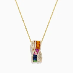 Effy Jewelry Watercolors 14K Yellow Gold Multi Sapphire Pendant | Necklaces & Pendants