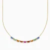 Effy Jewelry Watercolors 14K Yellow Gold Multi Sapphire and Diamond Necklace | Necklaces & Pendants