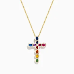 Effy Jewelry Watercolors 14K Yellow Gold Cross Pendant | Necklaces & Pendants
