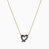 Effy Jewelry Watercolors 14K Yellow Gold Multi Sapphire Open Heart Necklace | Necklaces & Pendants