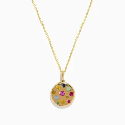 Effy Jewelry Watercolors 14K Yellow Gold Multi Color Coin Pendant | Necklaces & Pendants