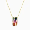 Effy Jewelry Watercolors 14K Yellow Gold Multi Sapphire and Diamond Pendant | Necklaces & Pendants