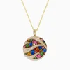 Effy Jewelry Watercolors 14K Yellow Gold Multi Color Sapphire and Diamond Pendant | Necklaces & Pendants