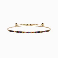 Effy Jewelry Watercolors 14K Yellow Gold Tsavorite and Multi Sapphire Tennis Bracelet | Bracelets