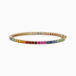 Effy Jewelry Watercolors 14K Yellow Gold Multi Sapphire Tennis Bracelet | Bracelets