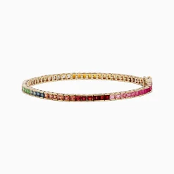Effy Jewelry Watercolors 14K Yellow Gold Multi Sapphire Tennis Bracelet | Bracelets