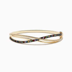 Effy Jewelry Watercolors 14K Yellow Gold Multi Sapphire Bangle | Bracelets