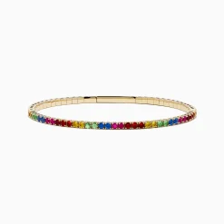 Effy Jewelry Watercolors 14K Yellow Gold Multi Sapphire Bangle | Bracelets
